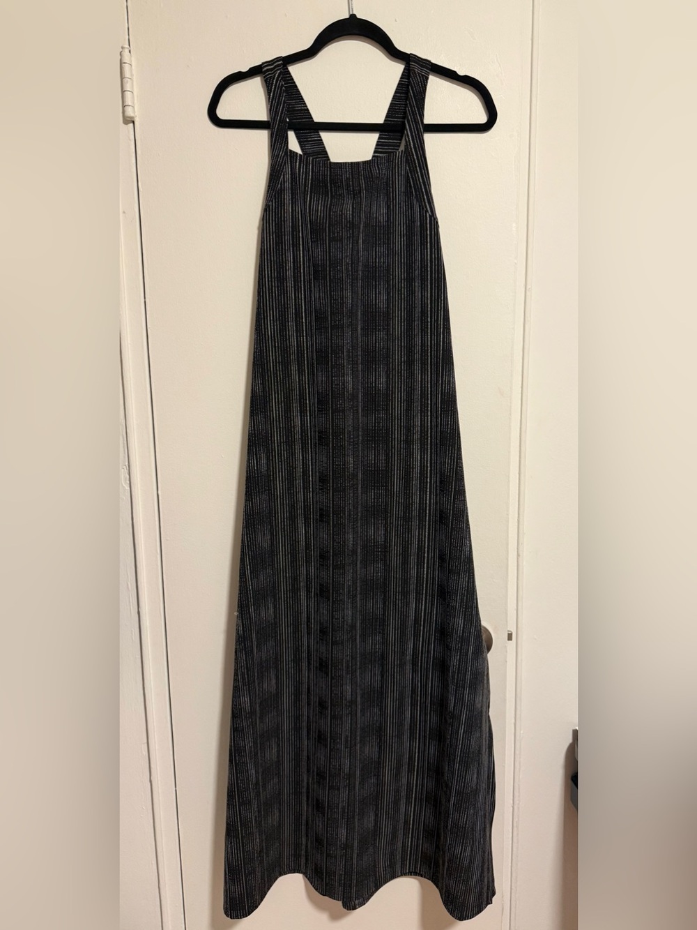 Athleta Black Striped Maxi Dress-Skirt